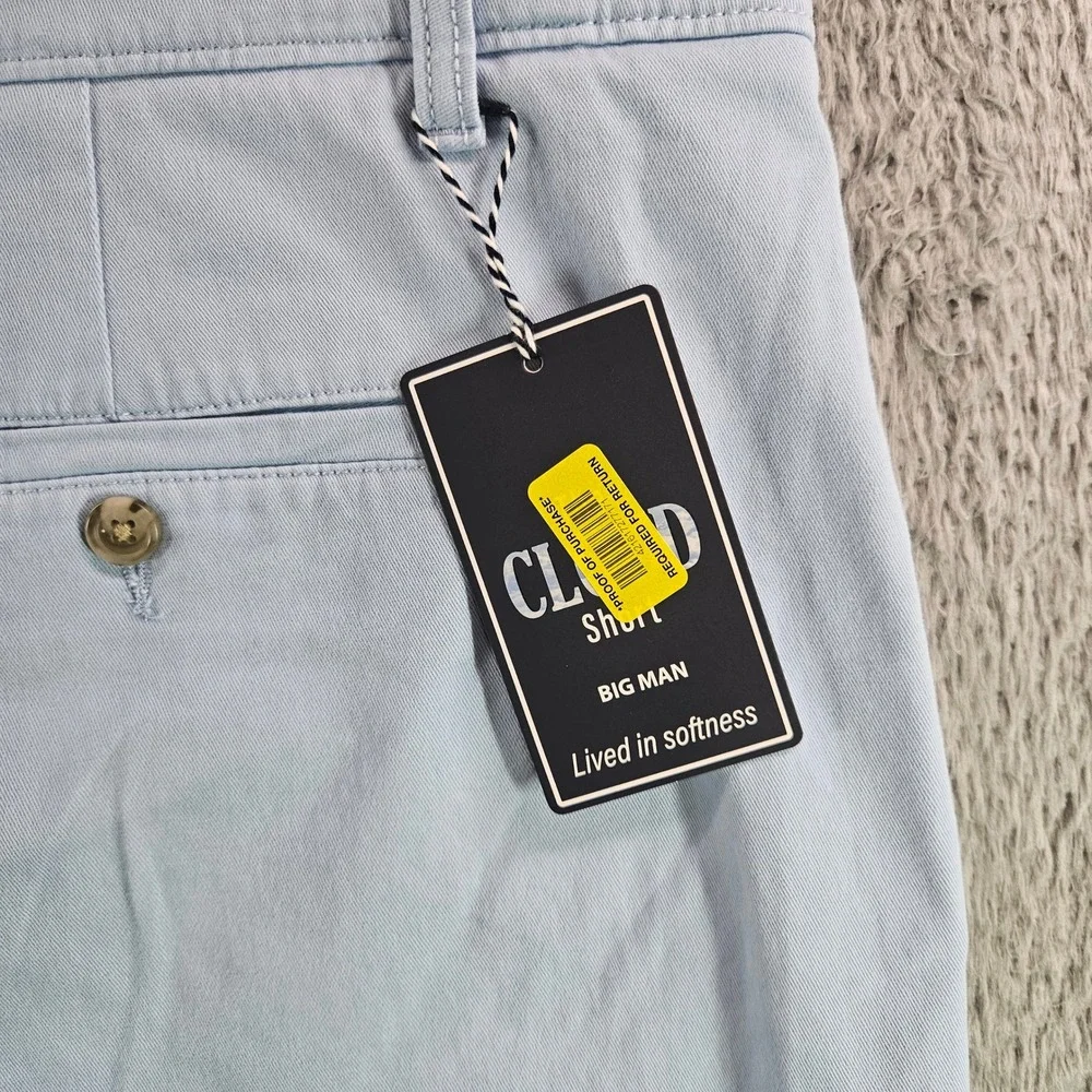 Roundtree & Yorke Mens 50x7 Light Blue Straight Fit‎ Flat Front Cloud Shorts NWT